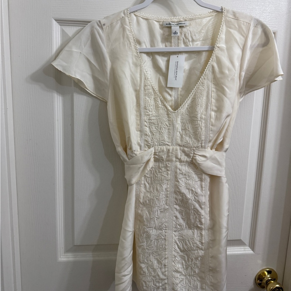 Lace silk ribbon top
